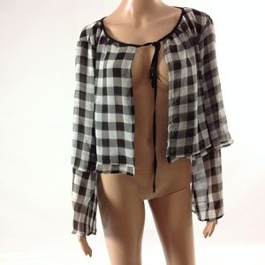 Ny Collection Women's Shrug Plaids Black Bolero 0